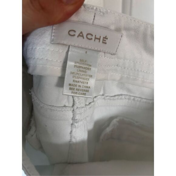 Cache white ankle pants size 8 stretchy jean dress pants - Picture 5 of 5